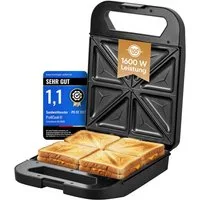 ProfiCook Sandwichmaker PC-ST 1329, Sandwichmaker für 4 Sandwiches, Antihaft, 1600W