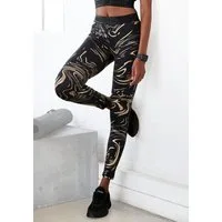 LASCANA ACTIVE Funktionsleggings Sportleggings mit glänzendem Print und 3D Schriftzug