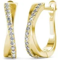 ROUGEMONT Paar Creolen Luxuriöse Damen Creolen Ohrringe 925 Silber 18K Gold, Echtschmuck