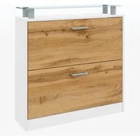 borchardt Möbel Schuhschrank Finn, Schuhregal, Schuhkipper für 12-16 Paar Schuhe Breite 89 cm, mit Glasablage