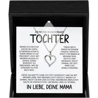 22Feels Schmuckset Wunderbare Tochter Geschenk v. Mama Mädchen Frauen Schmuck Halskette (Geschenkset), Silber 925/000, Geschenkset Made In Germany, Premium Licht Etui