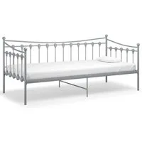 vidaXL Bettgestell, Schlafsofa Bettrahmen Grau Metall 90x200 cm