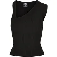 URBAN CLASSICS Yoga & Relax Shirt Urban Classics Damen Ladies Rib Knit Asymmetric Top (1-tlg)
