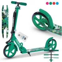 Arebos Tretroller klappbar höhenverstellbar 78–93 cm, ab 6 Jahre, 100 kg, 0 W, Fahrspaß überall: ideal für Schule, Freizeit oder kurze Wege