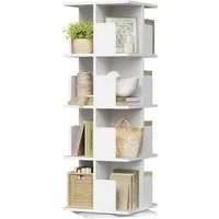 EUGAD Bücherregal, 1-tlg., 360° drehbar mit 4 Ebenen MDF, 39,5x128x39,5 cm