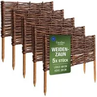 Creative Home Weidenzaun Beeteinfassung Weide Weidenzaun 5er Set Gartenzaun