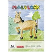 BRUNNEN Zeichenpapier BRUNNEN Malblock A3 70g 50 Blatt 1047304