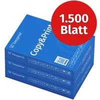Easyprint Drucker- und Kopierpapier Kopierpapier 1500 Blatt A4 Premium Hochweiß CIE 160 Testsieger PEFC