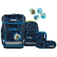 ergobag Schulranzen Cubo Light (inkl. Schlamperrolle, Sportbeutel, Etui und Kletties, 5tlg)