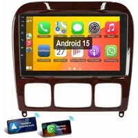ESSGOO Für Mercedes S/CL Klasse W220 W215 Android15 Autoradio (Digitalradio (DAB), RDS, FM, AM, Carplay Android Auto GPS Navi WIFI BT)