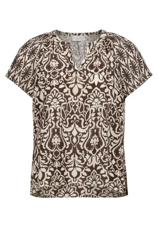 CARTOON - Bluse mit Allover-Muster braun - Gr. - 40