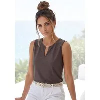 LASCANA Tanktop aus glatter Jerseyqualität mit Cut-out, elegantes Sommertop, bügelfrei