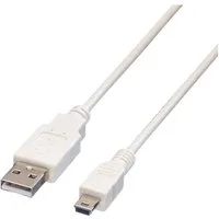 VALUE Value USB-Kabel USB 2.0 USB-A Stecker, USB-Mini-A Stecker 0.80 m Weiß USB-Kabel, (80.00 cm)