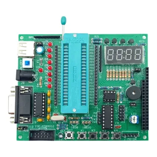 DIY JZ-K3 C51 Microcontroller Development Kit MAX232 USB DC Port Self-Reset Protection Multi-Interface Support LED Displ