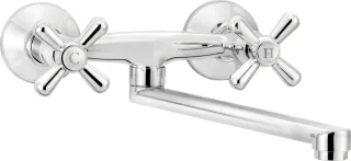 Neuesbad Serie 220 Wandmontage Spültischarmatur, Chrom NB1DEBOS080D1