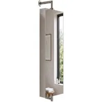 relaxdays Badezimmerspiegelschrank Drehbarer Spiegelschrank aus Edelstahl