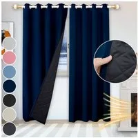 Sunicol Gardine Blickdicht Thermovorhang mit Ösen, Verdunklungsvorhänge Kälteschutz (2 St), 7 Farben, Wärmeisolierend Gardinen für Wohnzimmer Schlafzimmer