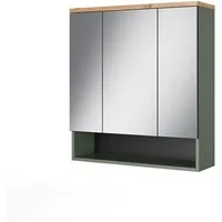 Vicco Badezimmerspiegelschrank Eden, Grün/Artisan, 70 x 77.5 cm mit 3 Spiegeltüren (1-St)