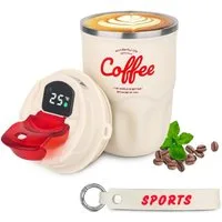 Minicloss Thermobecher 360ml Thermobecher Edelstahl, Kaffeebecher to go Thermo, mit Deckel Auslaufsicher, Intelligente Temperaturanzeige Isolierbecher