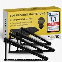 avoltik Solarmodul-Halterung 2 Sets Solarmodul Halterung für Flachdach Wand Aufständerung 114cm, (2 Sets Solarmodul Halterung für Flachdach Wand Aufständerung 114cm, 2-tlg., 2 Sets Solarmodul Halterung für Flachdach Wand Aufständerung 114cm, 2 Sets (