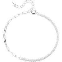 Color Design Silberarmband Armband aus 925 Silber Tennis Armband mit Gliederkette CD-SMK-K1-01, Armkette Länge verstellbar inkl. Geschenkbeutel