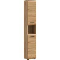 welltime Stauraumschrank FLORENZ, Höhe 185cm, 2 Türen, 7 Fächer, 4 Einlegeböden (1-St., TOPSELLER) Florenz, Badschrank hoch, Artisan Oak NB, 185 cm Hoch