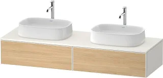 Duravit Zencha Konsolenwaschtischunterbau wandhängend Natur Eiche & Weiß Matt & Supermatt 1600x550x2 ZE4815B30840000