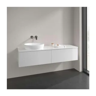 Villeroy und Boch Antao Waschtisch-Unterschrank K37050GF 160x36x50cm, Hahnlochbohrung, Waschbeckenplattenfarbe Lack, glossy white lacquer