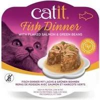 Catit Dinner Fisch mit Lachs & grünen Bohnen 80 g, Trockenfutter für: Katze