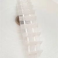 Bestlivings Faltenband FM-25-11, Gardinen, Vorhänge, Gardinenstoff, Bleistiftband "Transparent" 25mm, 1:2 Gardinenband zum Aufnähen