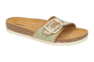 Gabor 83.031.49 Damen Pantoletten Gr?n Cognac Bequem mit Kork-Latex-Fu?bett