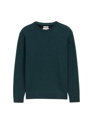 Tom Tailor - Basic Pullover in Unifarben mit Rundhalsausschnitt grün - Gr. - XXXL