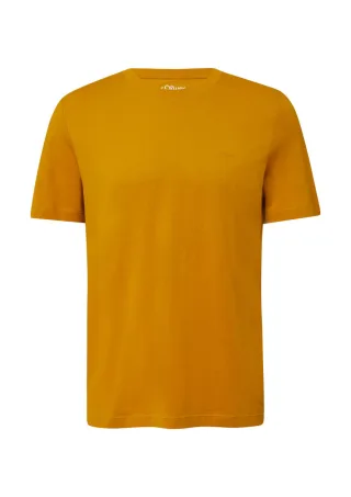s.Oliver Red Label - Baumwoll-T-Shirt mit Logo-Print gelb - Gr. - XL