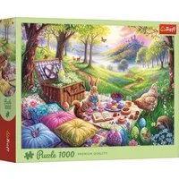 Trefl Puzzle Trefl, Oster Picknick auf der Wiese, 1000 Teile Puzzle, 1000 Puzzleteile