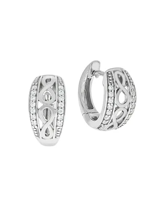 Zeeme Silber Ohrringe Silber 925 Zirkonia weiß