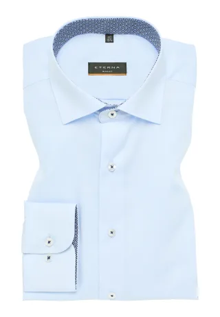 ETERNA - Hemd Popeline Langarm himmelblau - Gr. - 43/Langarm - 67cm