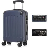 YONSLY Hartschalen-Trolley Premium Hartschalen-Reisekoffer Trolley Kabinenkoffer, 4 Rollen, TSA-Schloss, YKK-Reißverschluss, austauschbare Rollen & Griffe