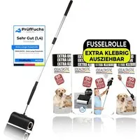 IDEALTASTIC Fusselroller Ausziehbare XXL Fusselrolle Tierhaare & Kleidung Fusselentferner, XXL Fusselrolle für Kleidung & Tierhaare, 4x90 Blatt