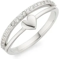 Aniston JEWELRY & WATCHES Fingerring Schmuck Geschenk Silbering mit Herzchen, mit Zirkonia (synth)