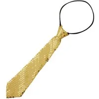 dressforfun Kostüm Faschingskleidung, auch Maskeradenverkleidung, in der Farbe gold, Unisex-Krawatte, Einheitsgröße, Glänzende Pailletten, Ca. 145 cm