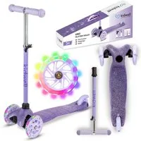 COIL Dreiradscooter Kinderroller, Tretroller, Dreirad-Balance-Roller, Cityroller, 10 km/h, ABEC-7-Lager, 3-stufige Lenkradverstellung, LED-Räder