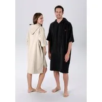 KangaROOS Badeponcho Summer, ideal für Sauna, Spa & im Urlaub, Damen & Herren, Midilänge, Baumwolle, Kapuze, Surfponcho, mit Bauchtasche, 100% Baumwolle, Frottee