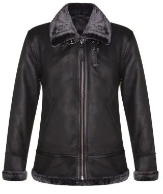 Fliegerjacke aus B3-Lammfell-Lammfell