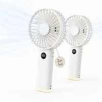 Zantan Handventilator digitale Anzeige & warmes Nachtlicht, Ventilator für Büro, Reisen, Camping und Zuhause