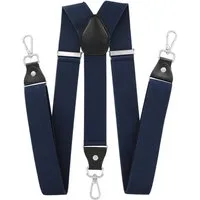 axy Hosenträger Herren Y-Form 3,5 cm breit, elastisch, mit 3 robusten Karabinern verstellbar 120cm Lang für Anzug Jeans Chinos Rockabilly Suspenders