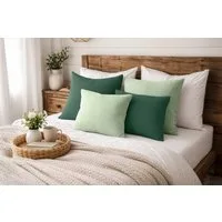 Amilian Dekokissen Sofakissen 4er Set mit Füllung - 2x 45x45 + 2x 35x45 cm, Hotelverschluss, waschbar, formstabil