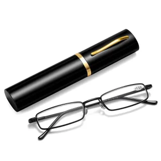 Portable Mini Lightweight Reading Glasses with Pen Tube Case Anti-blue Light Presbyopic Glasses Metal Case Women Men Eye