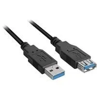 USB 3.2 Gen 1 Verlängerungskabel, USB-A Stecker > USB-A Buchse schwarz, 2 Meter