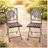HTI-Living Gartenstuhl Gartenstühle 2 Stück Marocco Braun (Set, 2 St), Balkonstühle Gartenstuhl Metallstühle