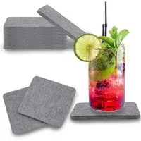 wortek Getränkeuntersetzer Filz-Untersetzer Eckig für Gläser 8er Tischset, Zubehör für Tisch & Gläser, Set, 8-tlg., cm